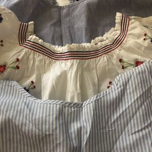 Primark White and Blue Striped Garment